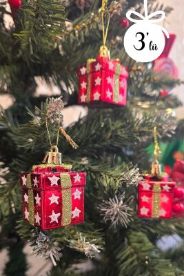 Hediye Paketi Şekilli Lüks Yılbaşı Ağacı Süsü 3lü Paket - 2