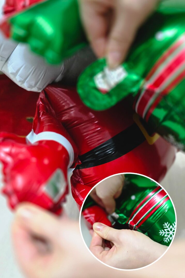 Hediye Paketi Tutan Noel Baba Folyo balon Oturan Noel Baba Yılbaşı Balonu - 5