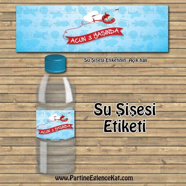 Helikopter Konsept Su Şişesi Etiketi - 1