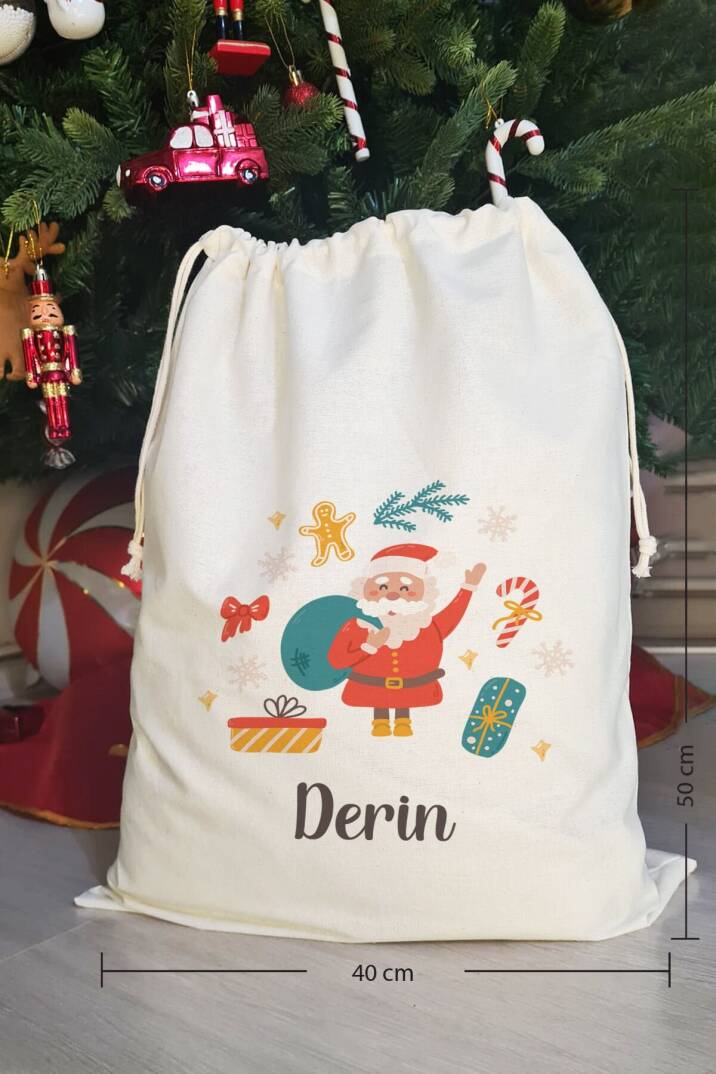 Hello Noel Baba İsme Özel Yılbaşı Hediye Kesesi - 1