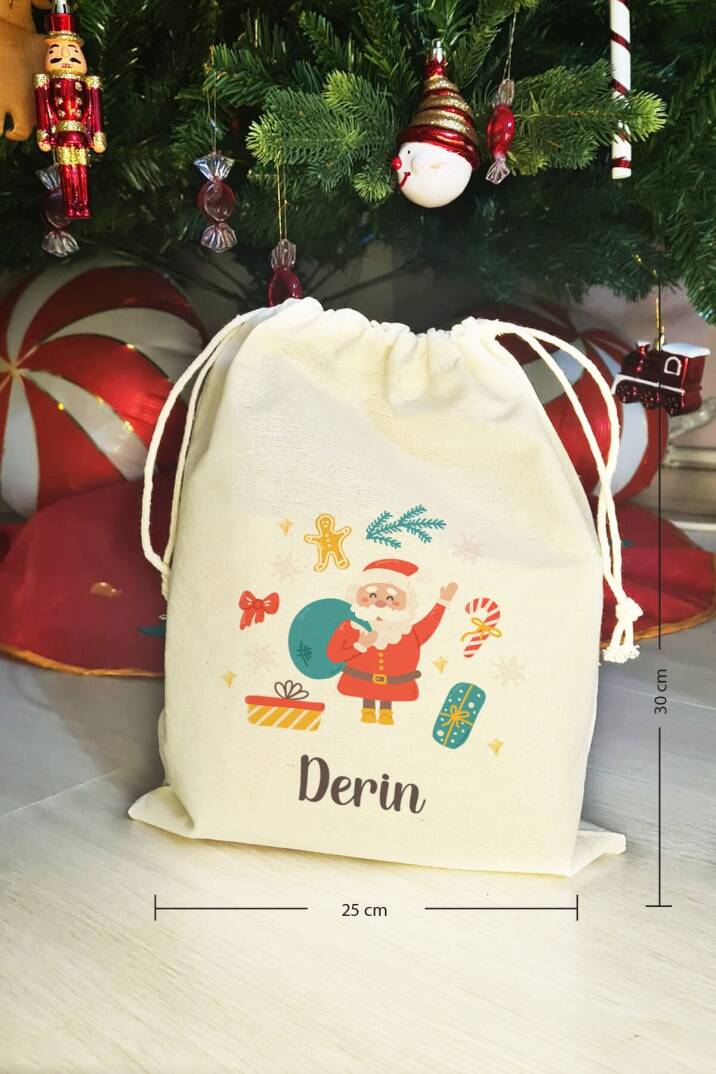 Hello Noel Baba İsme Özel Yılbaşı Hediye Kesesi - 3