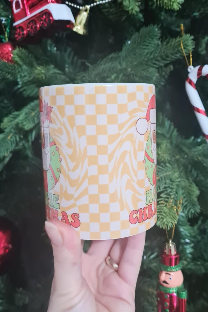 Hippie Christmas Retro Tasarım Yılbaşı Hediyesi Kupa Bardak - 2