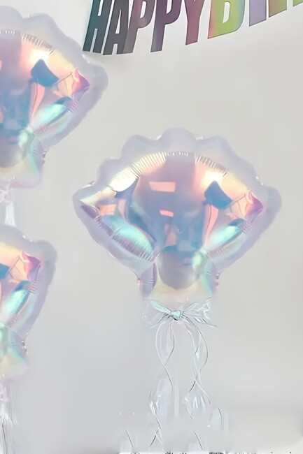 Hologram Midye Deniz Kabuğu Folyo Balon - 3