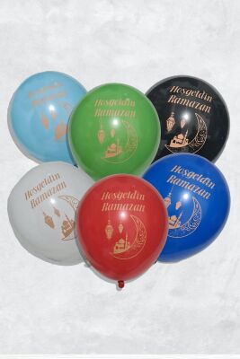 Hoşgeldin Ramazan Baskılı Balonlar Ramazan Süsleri 10 lu Balon Paketi - 2