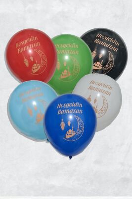 Hoşgeldin Ramazan Baskılı Balonlar Ramazan Süsleri 10 lu Balon Paketi - 3