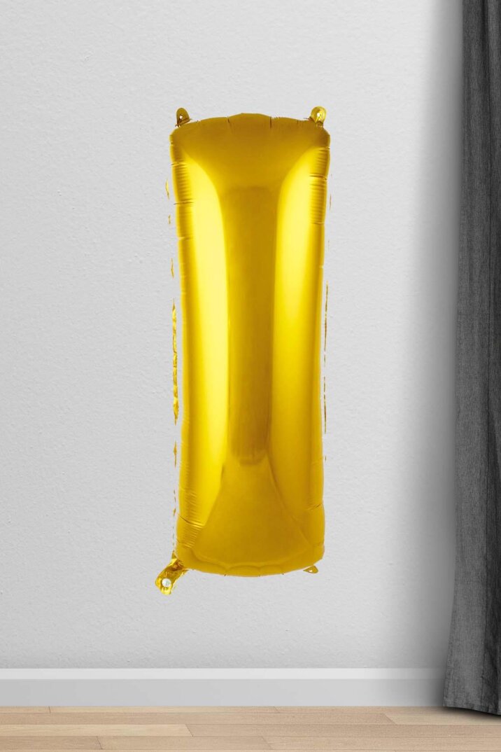 I Harfi Folyo Balon Gold 100 cm 40 inç 1 Metre Altın - 1