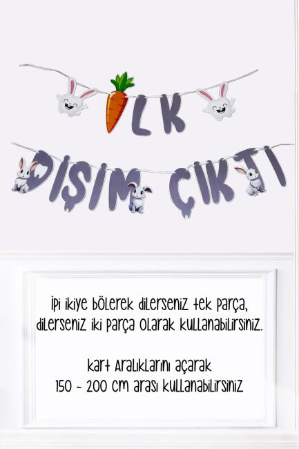 İlk Dişim Çıktı Banner Tavşanlı Diş Buğdayı Parti Süslemesi - 1