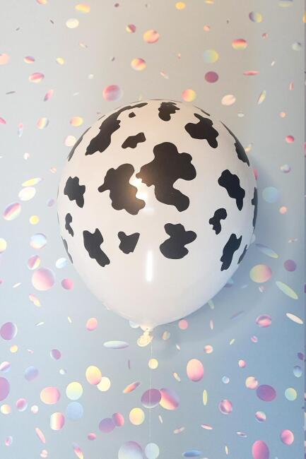 İnek Desen Baskılı Balonlar 12" Inç Balon Çiftlik Temalı Doğum Günü Balonları 10 lu