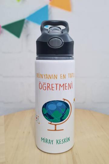 İsimli Öğretmenler Günü Hediyesi Suluk Matara 650ml - 1