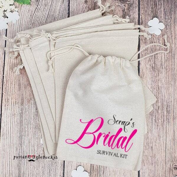 İsme Özel Baskılı Bridal Party Survival Kit Kesesi - 1