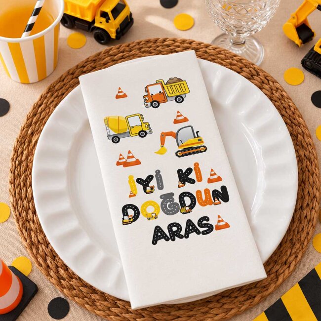 İsme Özel İnşaat Konsept Baskılı Peçete - 2