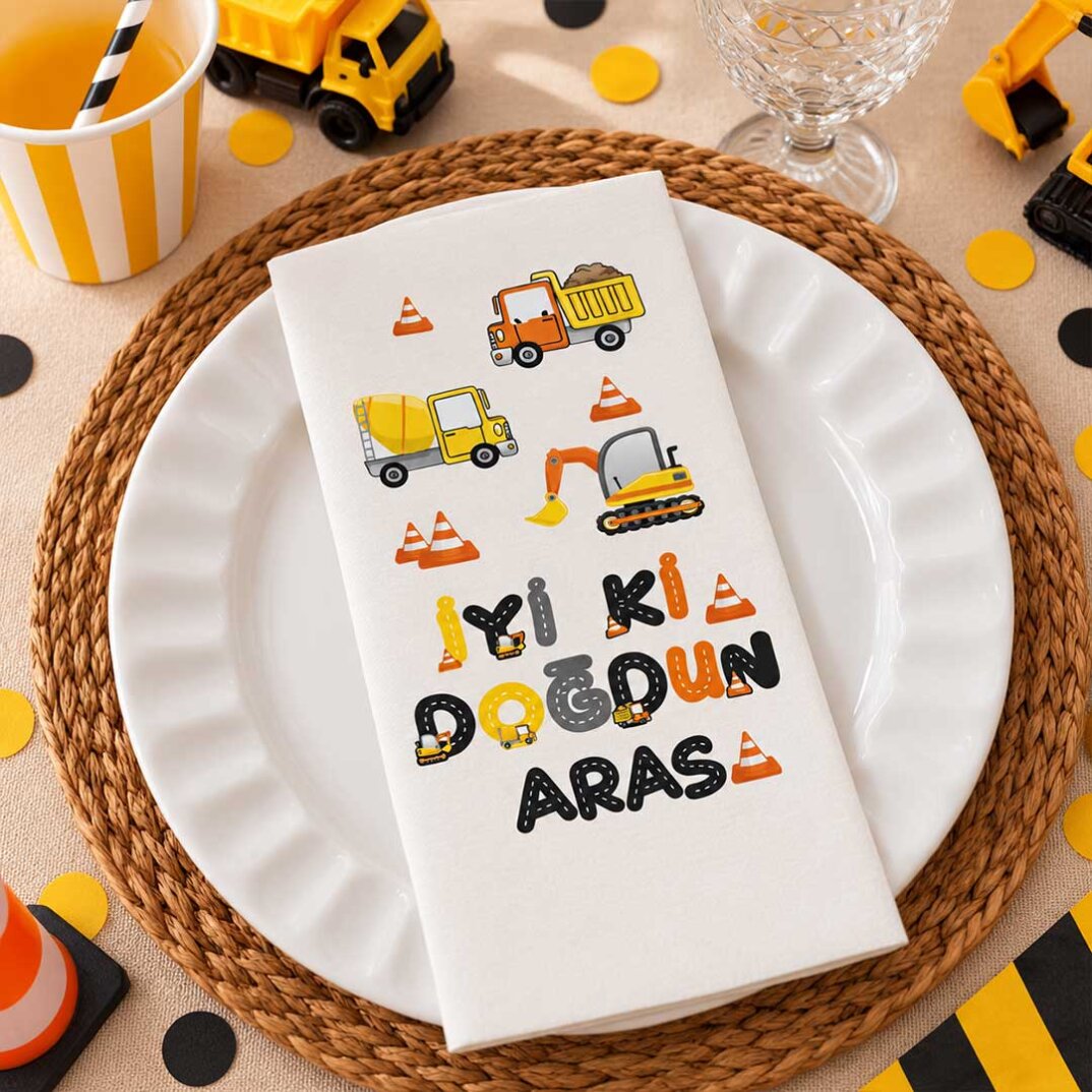 İsme Özel İnşaat Konsept Baskılı Peçete - 2