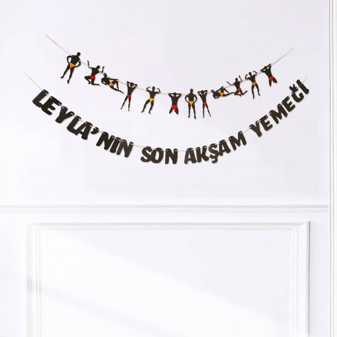 İsme Özel Bekarlığa Veda Dansçı Erkekler 2li Set Banner - 2