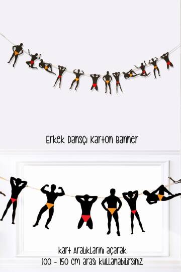İsme Özel Bekarlığa Veda Dansçı Erkekler 2li Set Banner - 3
