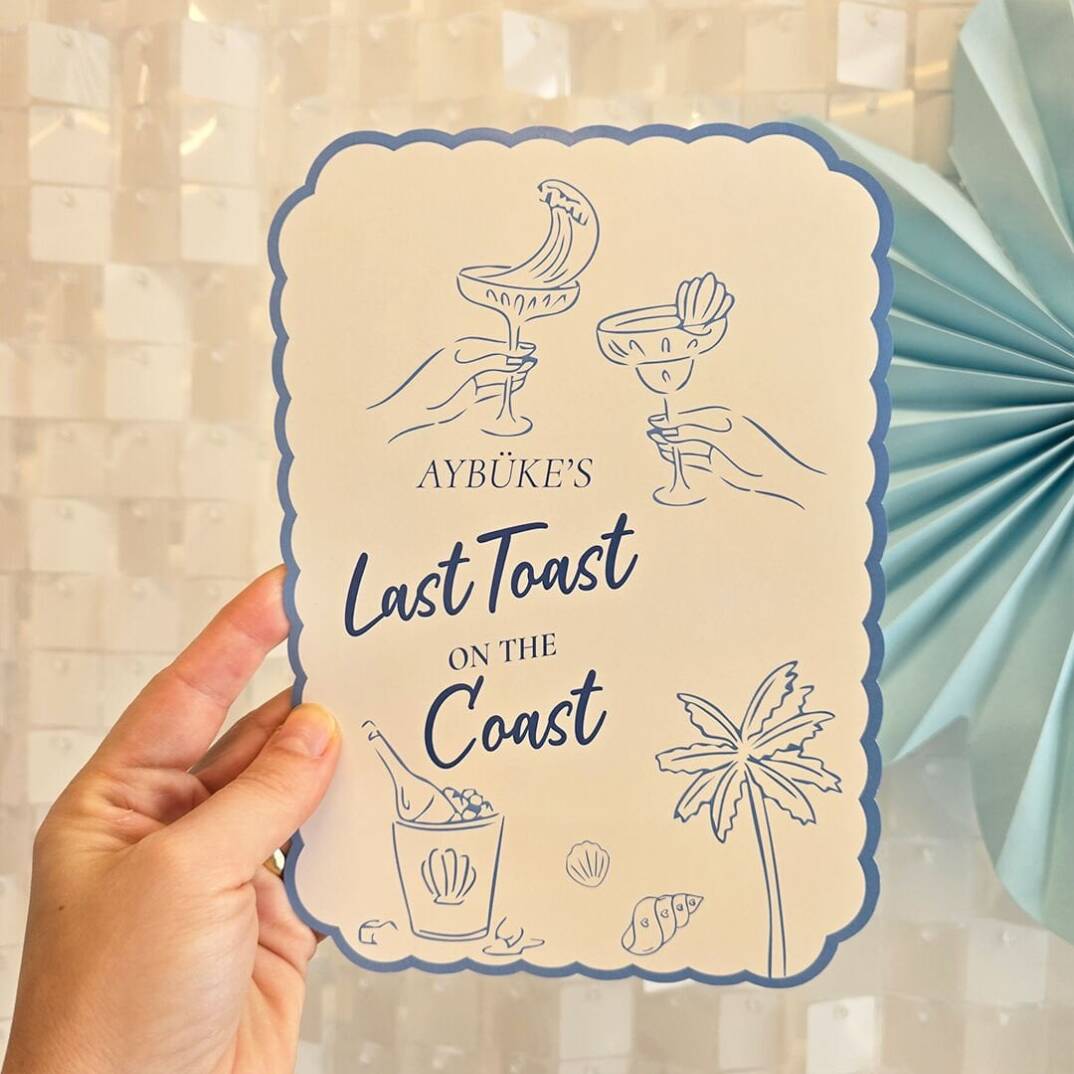 İsme Özel Last Toast on the Coast Konsept Bekarlığa Veda Kartları - 1