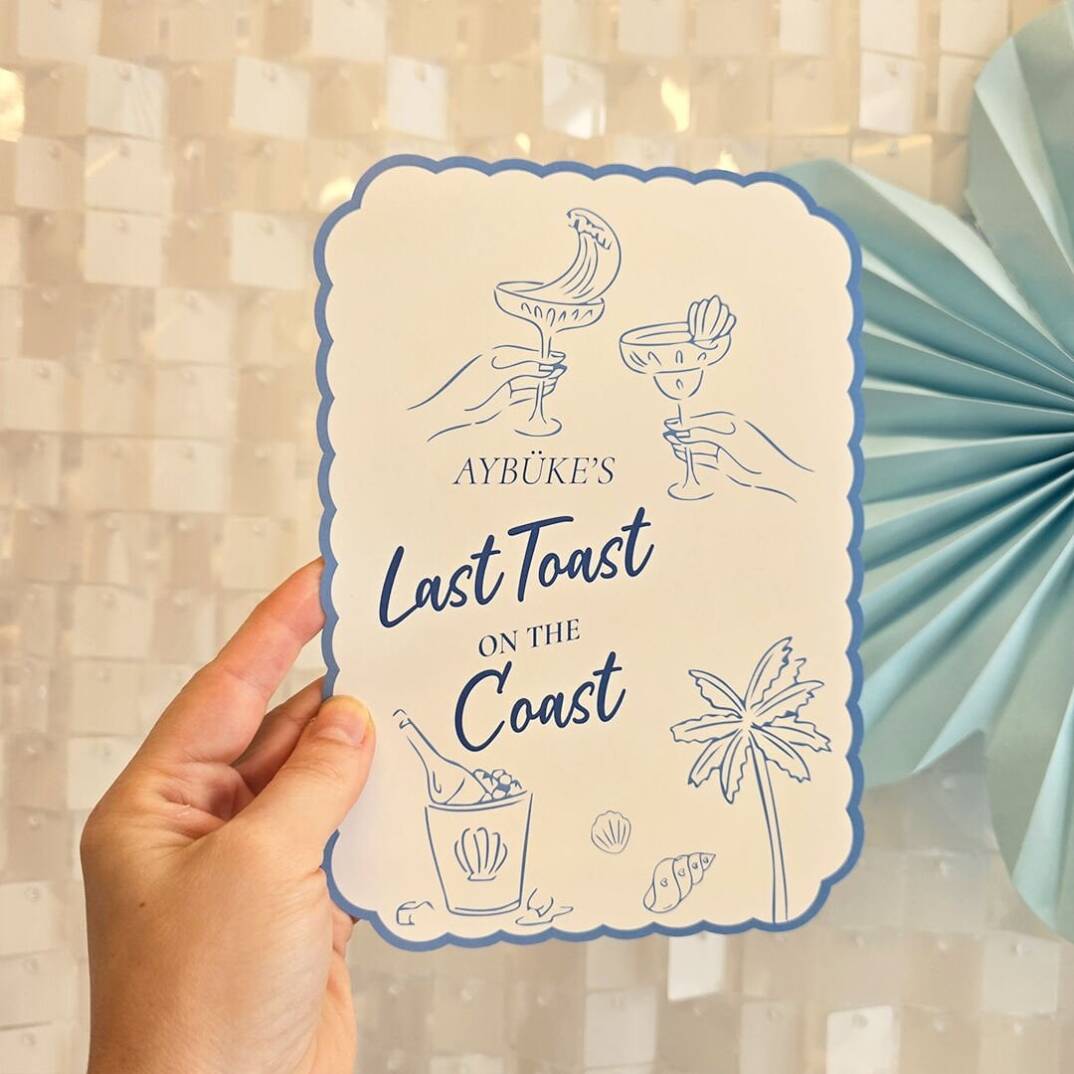İsme Özel Last Toast on the Coast Konsept Bekarlığa Veda Kartları - 2