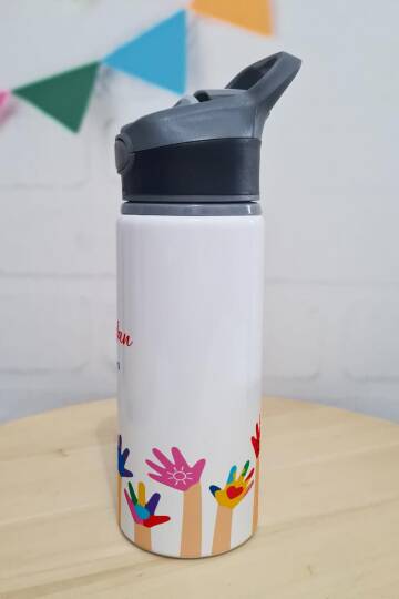 İsme Özel Matara Öğretmene Hediye Suluk 360 Derece Baskılı Pipetli 650ml Büyük Boy - 2