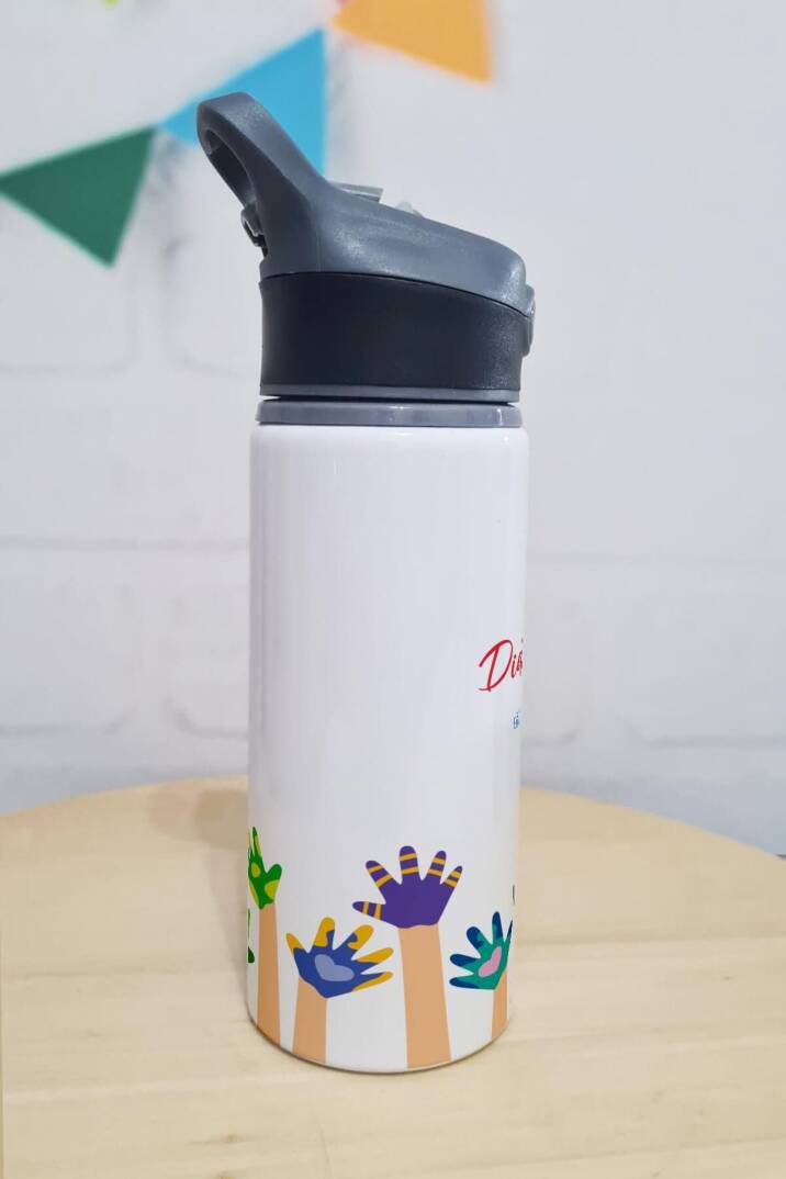 İsme Özel Matara Öğretmene Hediye Suluk 360 Derece Baskılı Pipetli 650ml Büyük Boy - 3
