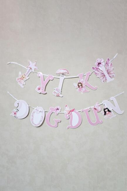İyi Ki Doğdun Banner Peri Kızı Tema Banner Peri Kızları Konsept Duvar Süsü - 2
