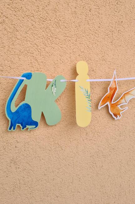 İyi Ki Doğdun Dinozor Tema Banner Dinozor Konsept Duvar Süsü - 3