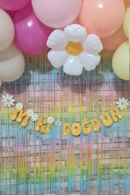 İyi Ki Doğdun Papatya Tema Banner Papatya Konsept Duvar Süsü - 2