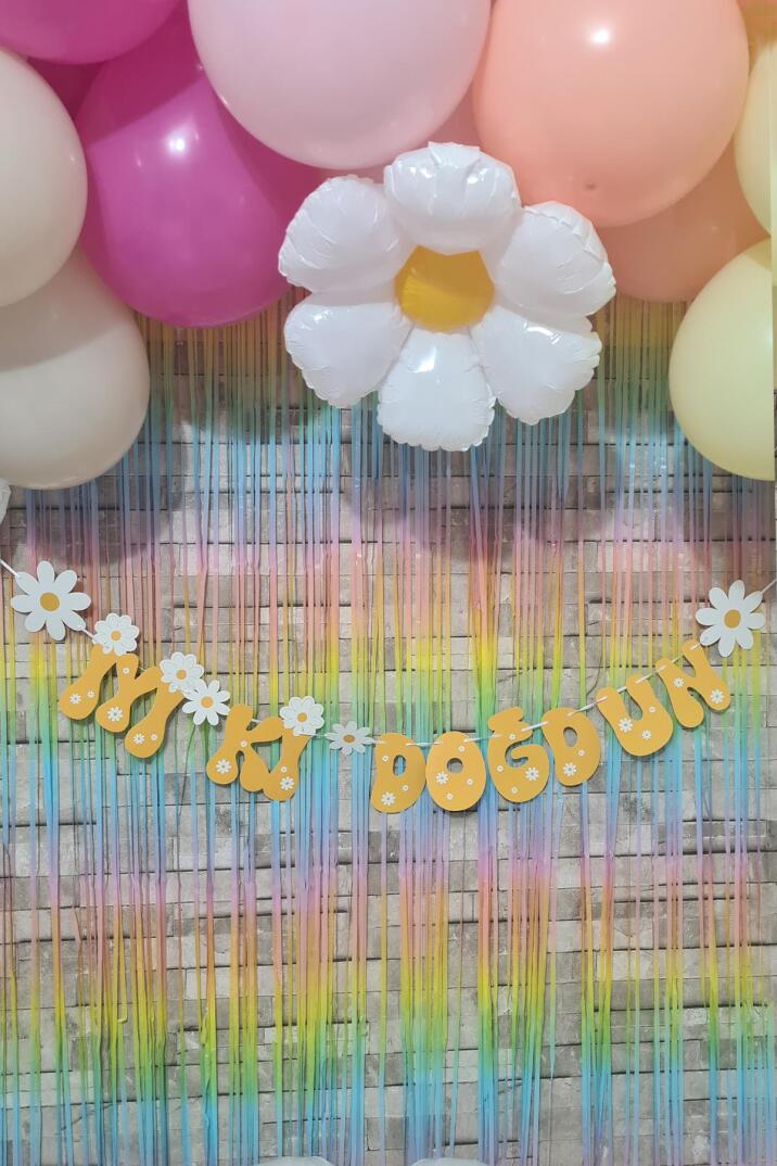 İyi Ki Doğdun Papatya Tema Banner Papatya Konsept Duvar Süsü - 2