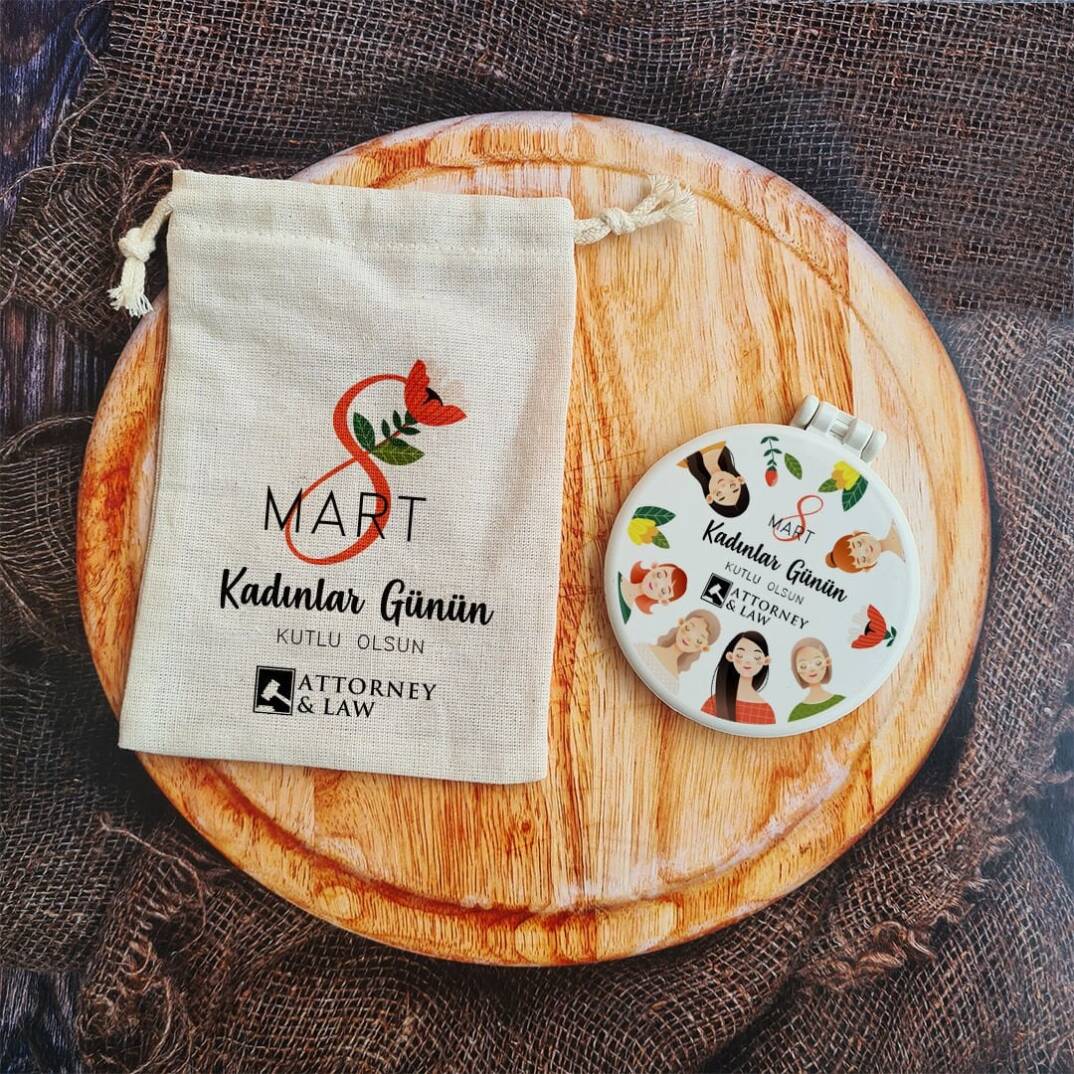 Kadınlar Hediyelik Ayna Kadınlar Günü Hediyesi Logo Baskılı - 3