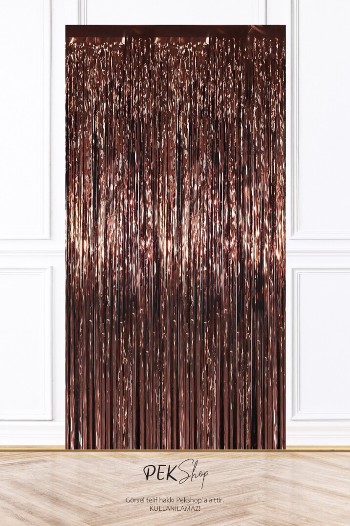 Kahverengi Fon Perdesi 100x200 cm Arka Fon Kapı Perde Kahverengi - 2