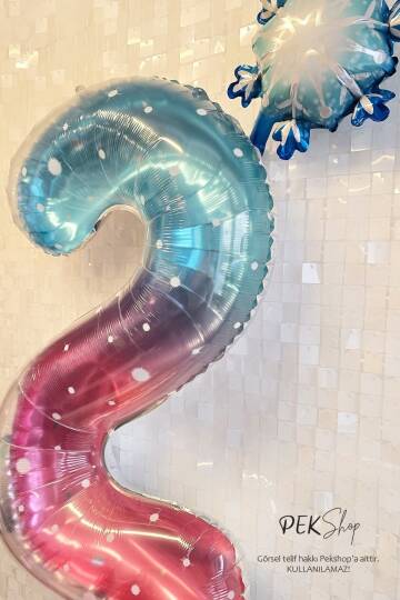 Kar Taneli Yaş Balonlu Frozen Doğum Günü Balon Seti - 7