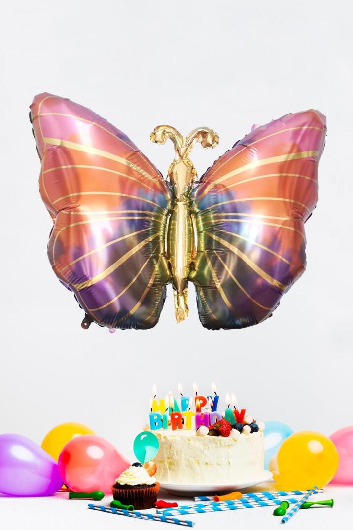 Kelebek Folyo Balon Renkli Kelebek Şekilli Balon - 1