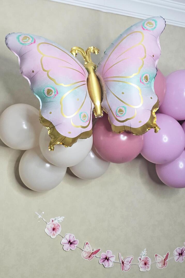Kelebek Konsept Retro Renkler Kelebek Temalı Balon Zinciri Seti - 3