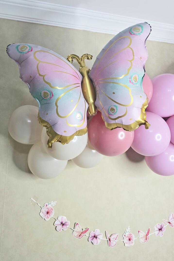 Kelebek Konsept Retro Renkler Kelebek Temalı Balon Zinciri Seti - 4