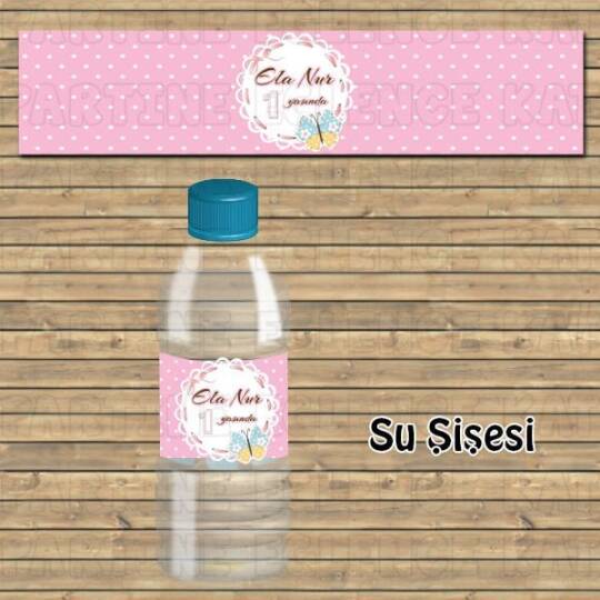 Kelebek Konsept Su Şişesi Etiketi