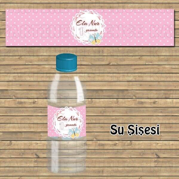 Kelebek Konsept Su Şişesi Etiketi - 1