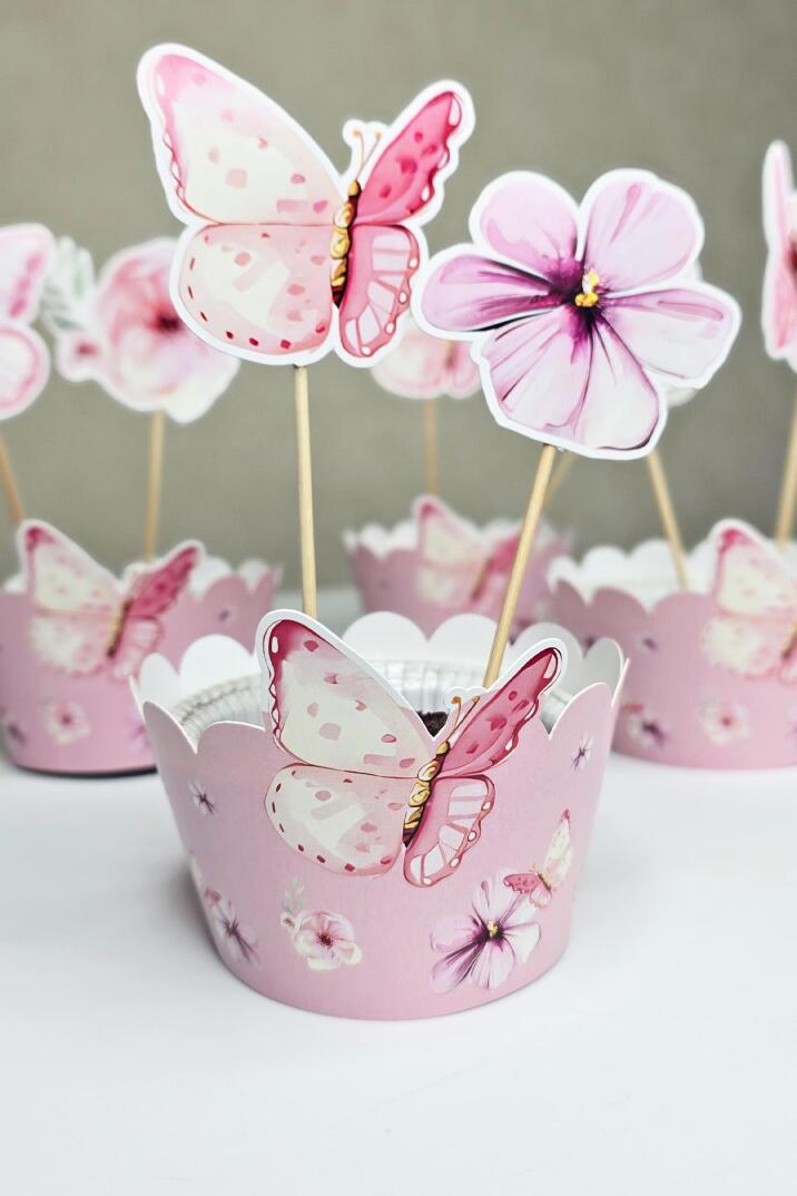 Kelebek Konsepti Cupcake Sargısı 10'lu - 2