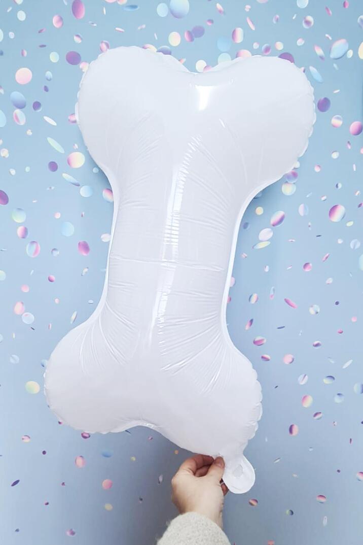 Kemik Folyo Balon Kemik Şekilli Balon Beyaz - 1