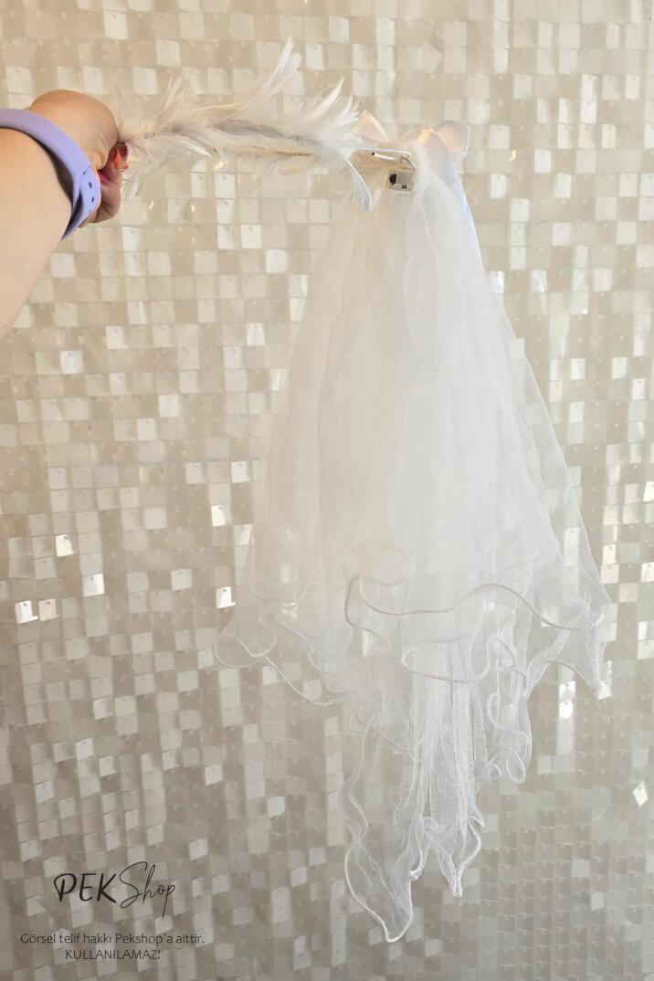 Kendinden Işıklı Gelin Duvağı Bride Parti Duvak Bride To Be Aksesuarı - 4