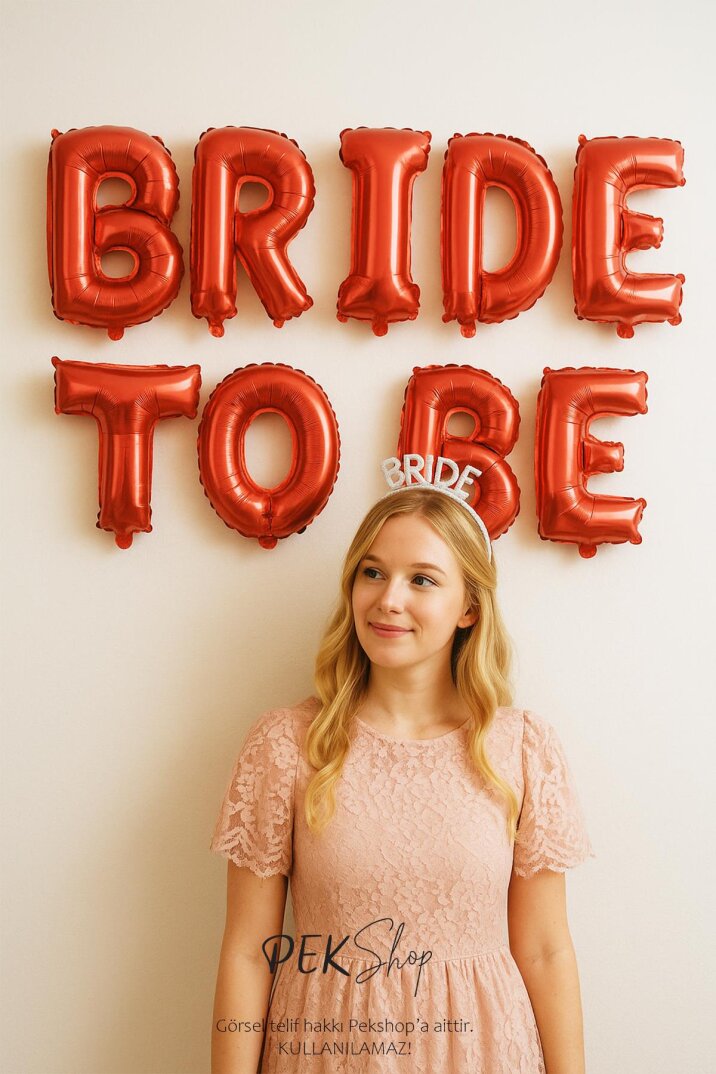 Kırmızı Bride To Be Balon Seti Bekarlığa Veda Balonları - 3
