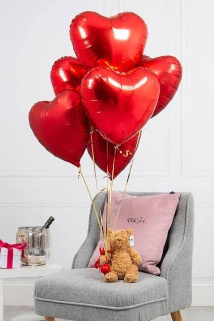 Kırmızı Kalp Folyo Balon 18" 45cm - 1 Adet