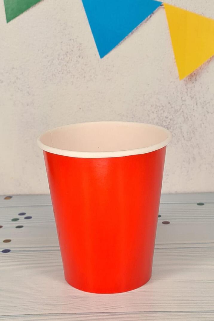 Kırmızı Karton Bardak 8oz 8 li - 1
