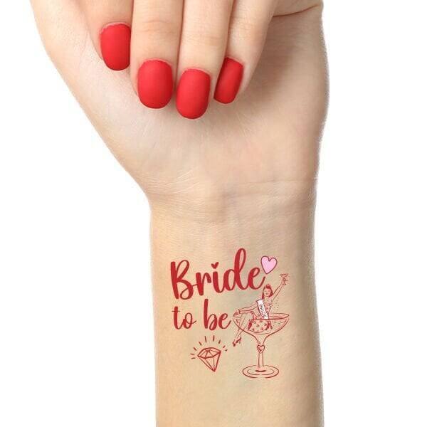 Kırmızı Konsept Bride to be Dövme - 1