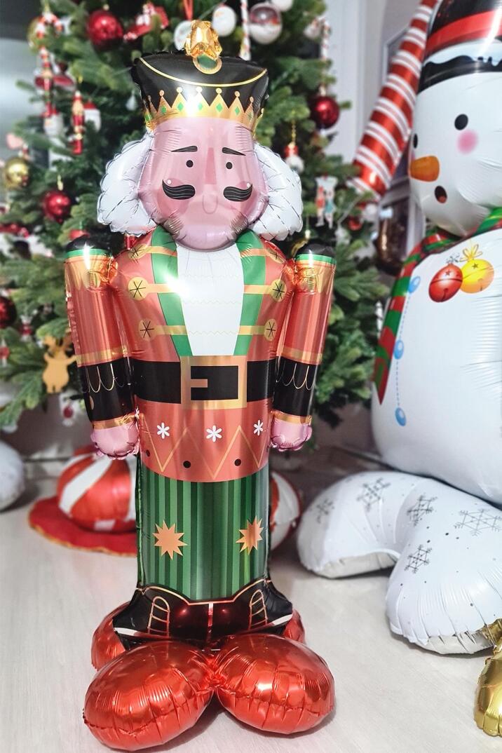 Kırmızı Kurşun Asker Folyo Balon Yılbaşı Balonu Fındıkkıran Nutcracker Şekilli Folyo Balon - 2