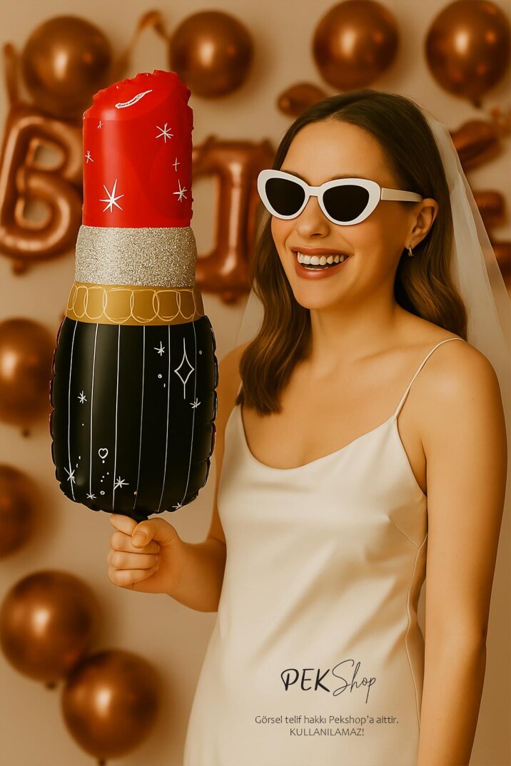 Kırmızı Ruj Folyo Balon Büyük Doğum Günü Bekarlığa Veda Balonu 70cm - 2