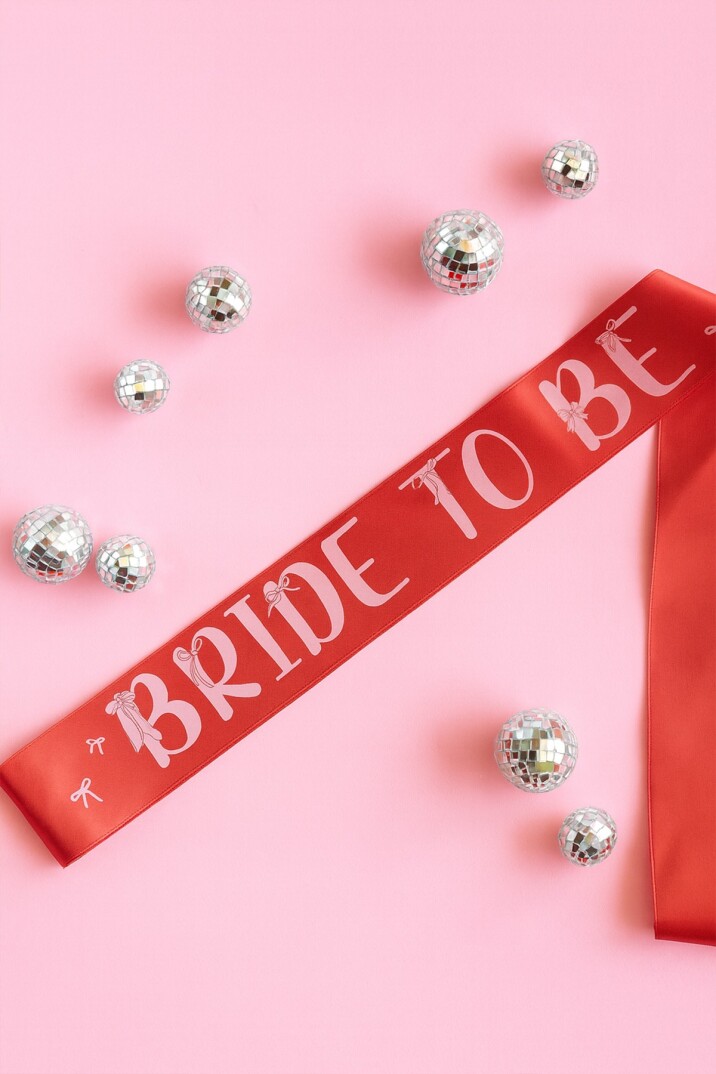 Kırmızı Üzeri Fiyonk Konsept Bride to be Kuşak , Bekarlığa Veda Kuşağı - 1