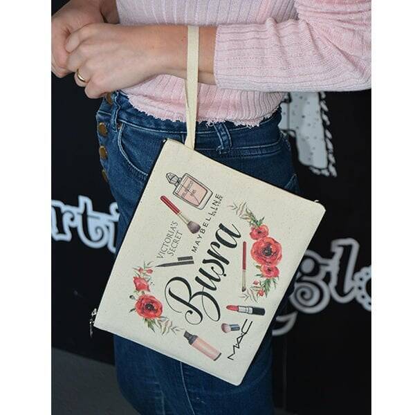 Kişiye Özel Baskılı Clutch Makyaj Çantası - 1