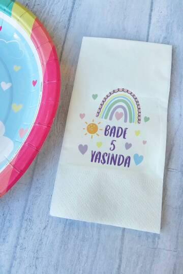 Kişiye Özel Boho Gökkuşağı Konsept Peçete