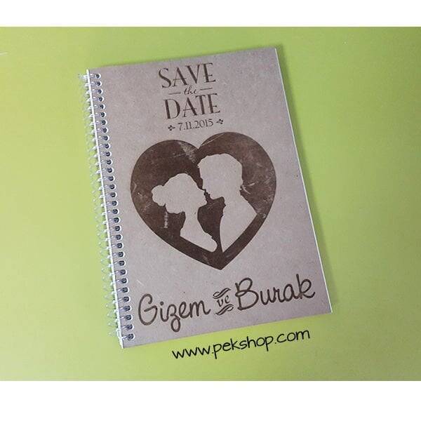 Kişiye Özel Defter - Save The Date - 1