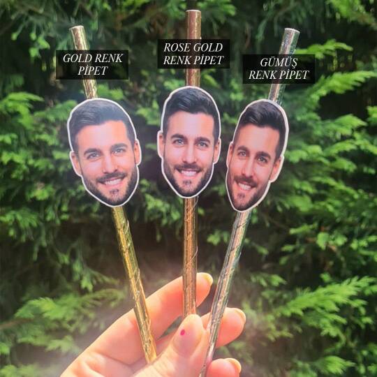 Kişiye Özel Fotoğraf Baskılı Pipet Takımı 5 li - 2