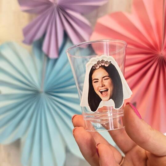 Kişiye Özel Gelin Fotoğraflı Plastik Shot Bardağı 5li (1)