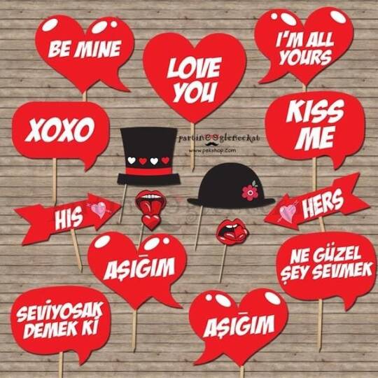 Kişiye Özel Sevgililer Günü Konuşma Balonu Seti